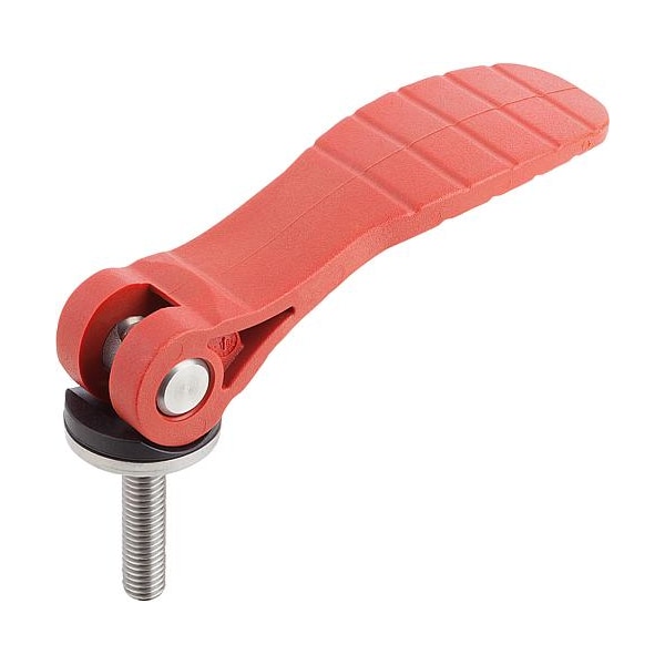 Cam Lever with plastic handle ext. thread, steel or stainless, inch